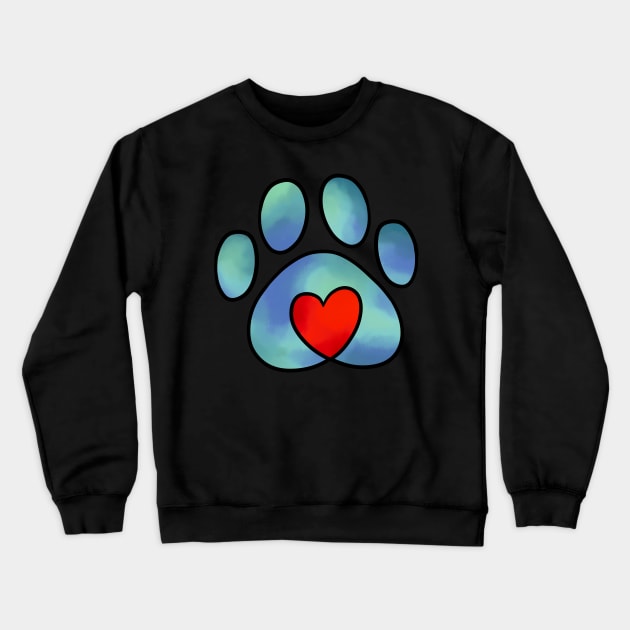 Pet Love Tiedye Blue Crewneck Sweatshirt by Saramation